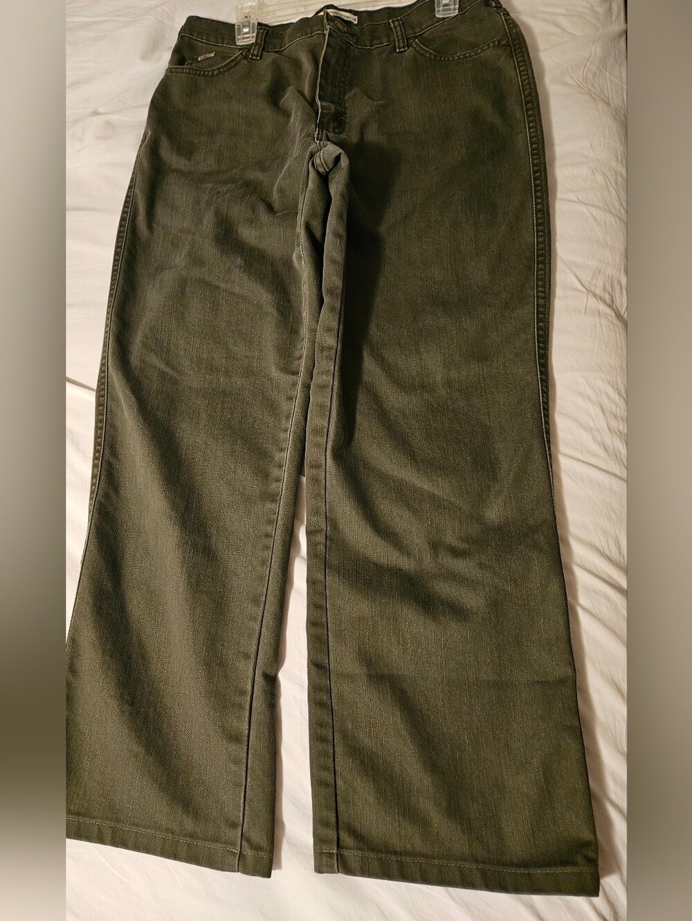 Womens Lee Relaxed Straight Leg Jeans Olive Green Mid Rise Size  33x28.5